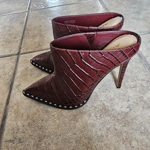 ALDO Burgundy leather mules